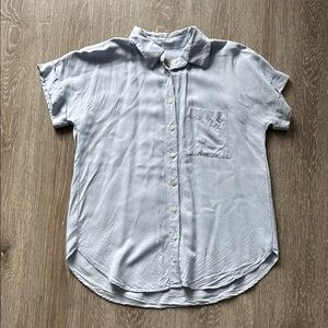 Loft Light Blue Short Sleeve Button-Up Shirt